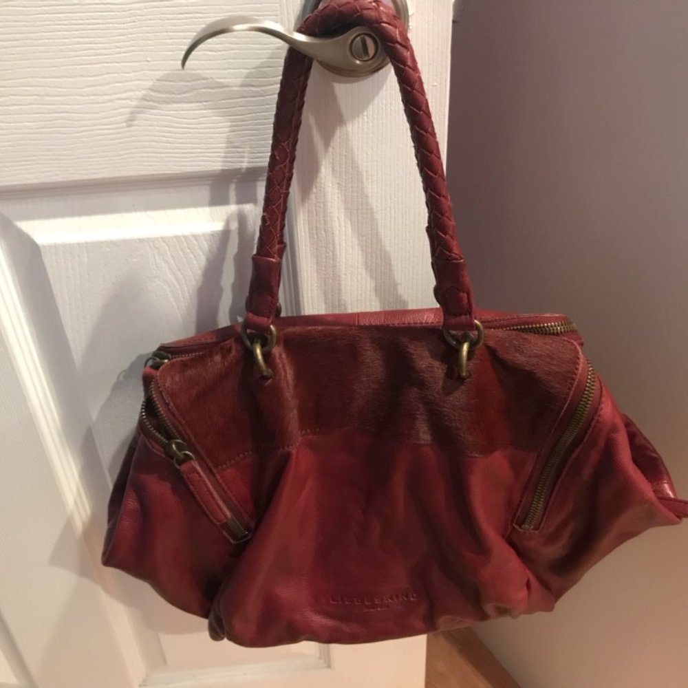 LIEBESKIND BERLIN deep red shoulder handbag